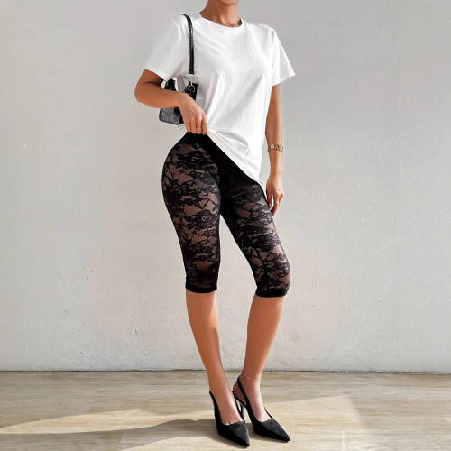 Lace see through leggings