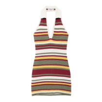 Tailored crochet short neck dress