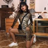 High neck pullover long sleeved jumpsuit