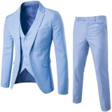Men's single button suit three piece set