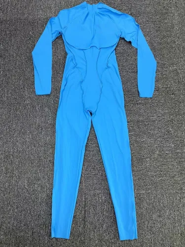 Sports jumpsuit, backless, tight fitting, long sleeved, long pants jumpsuit