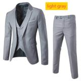 Men's single button suit three piece set