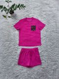 Women's embossed short sleeved shorts set