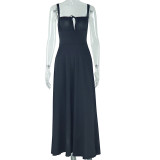 Medium length tight corset with slit and lace up dress