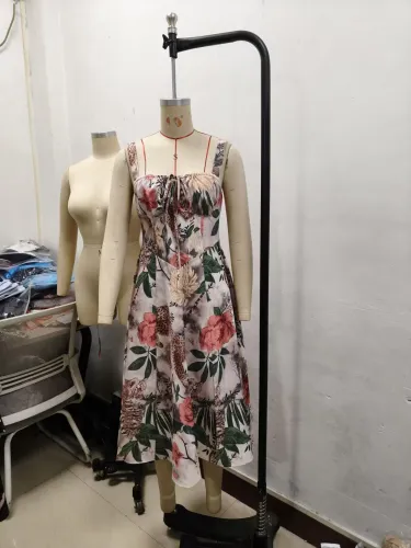 Split printed camisole dress