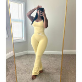 Cross flared pants nude yoga fitness two-piece set