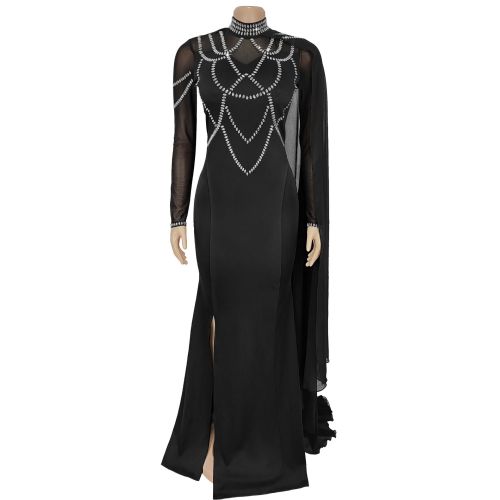 Hot stamping arm wrapped shawl dress