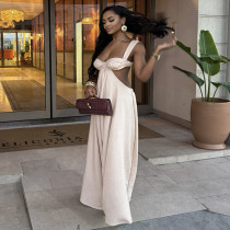 Strapless camisole backless long skirt dress