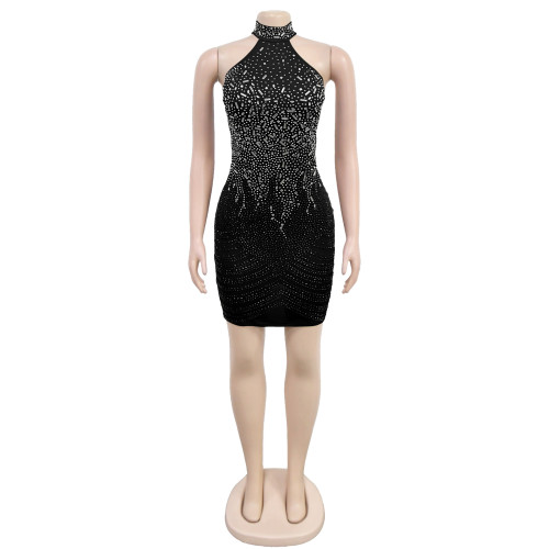 Hot stamping sleeveless backpack arm dress