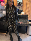 Moon print base top and pants set