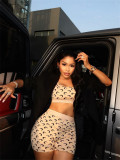 Moon print vest top shorts set