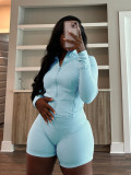 Sports tight fitting long sleeved shorts two-piece set