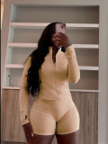 Sports tight fitting long sleeved shorts two-piece set