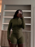 Sports tight fitting long sleeved shorts two-piece set