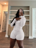 Sports tight fitting long sleeved shorts two-piece set