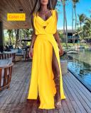 Small vest+sleeveless backless dress two-piece set