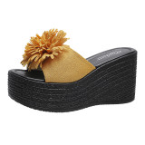 Slope heel plus plus plus size women's slippers