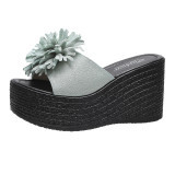 Slope heel plus plus plus size women's slippers