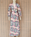Printed long sleeved hollow dress