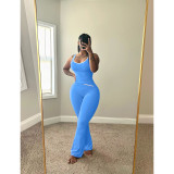 Cross flared pants nude yoga fitness two-piece set