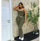 Cross flared pants nude yoga fitness two-piece set