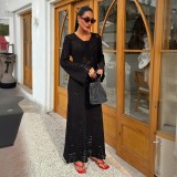 Hollow knit dress
