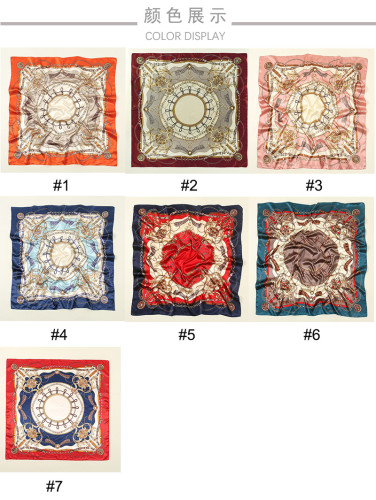 Chain rope printed headscarf with elegant temperament and silk scarf YSY201
