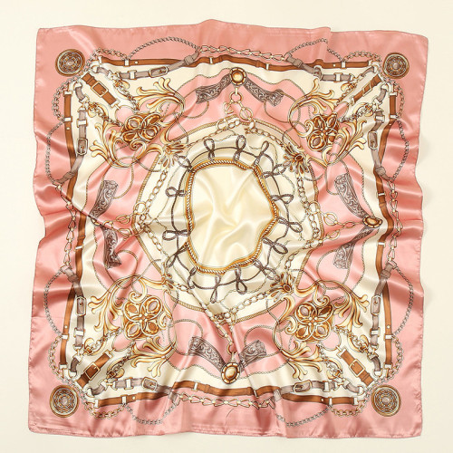 Chain rope printed headscarf with elegant temperament and silk scarf YSY201