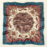Chain rope printed headscarf with elegant temperament and silk scarf YSY201