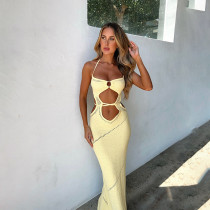 Knitted hollowed out beach bikini swimsuit dress