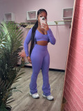 Crop Vest High waisted micro horn sports three piece set HR24046 