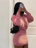 Hoodie bag hip slimming 2-piece set BG5035