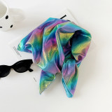 Retro square scarf wrapped around chest and hip-hop style silk scarf