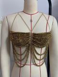 Hanging neck top, small vest, body chain, chest chain