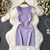 Waist hugging short knit dress with hip wrap