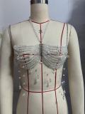 Transparent body chain top vest