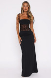 Lace patchwork camisole dress