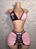 Bikini short skirt three piece set