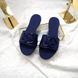 Crystal jelly colored flat bottomed slippers