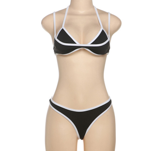 Color blocked bikini split set