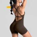Beauty back fitness suit quick drying yoga jumpsuit set