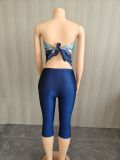 Backless top and pants two-piece set