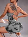Beauty back fitness suit quick drying yoga jumpsuit set