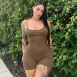Backless pleated camisole jumpsuit