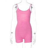 Backless pleated camisole jumpsuit