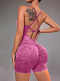 Beauty back fitness suit quick drying yoga jumpsuit set