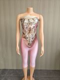 Backless top and pants two-piece set