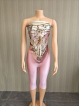 Backless top and pants two-piece set
