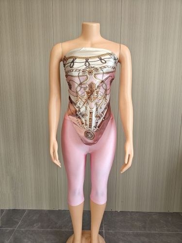 Backless top and pants two-piece set