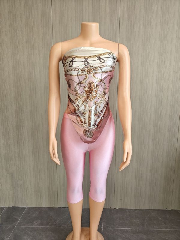 Backless top and pants two-piece set